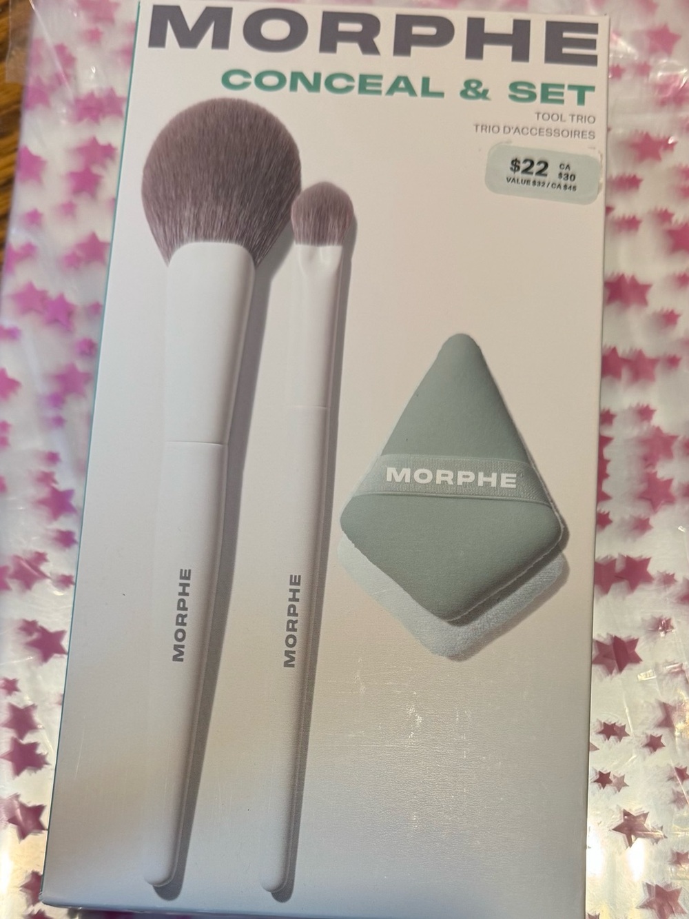 Morphe Conceal & Set Tool Trio - White Handles with Gray Sponge